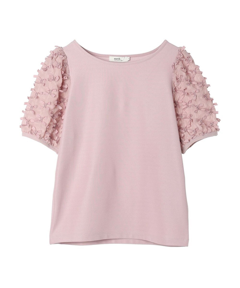 earth music&ecology リボンスリーブプルオーバー 