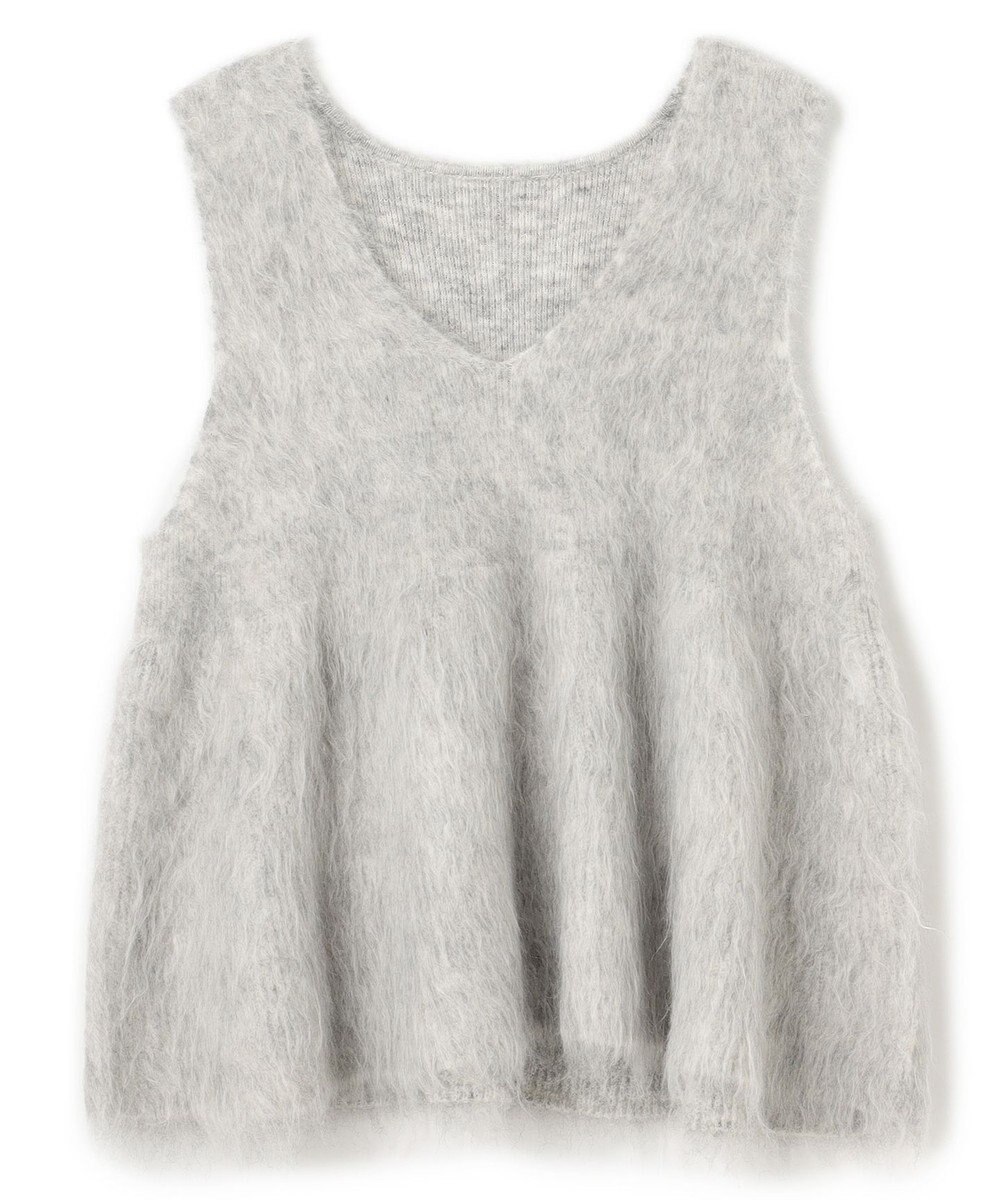 UNFILO 【野呂佳代さん着用】アルパカシャギー ペプラムジレ 