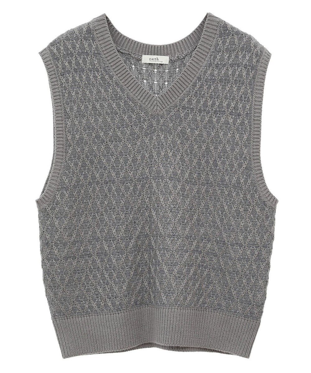 earth music&ecology ラメジャガードニットベスト 