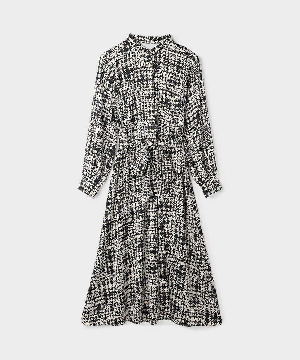 GRACE CONTINENTAL チェックプリントボウ付ワンピース 