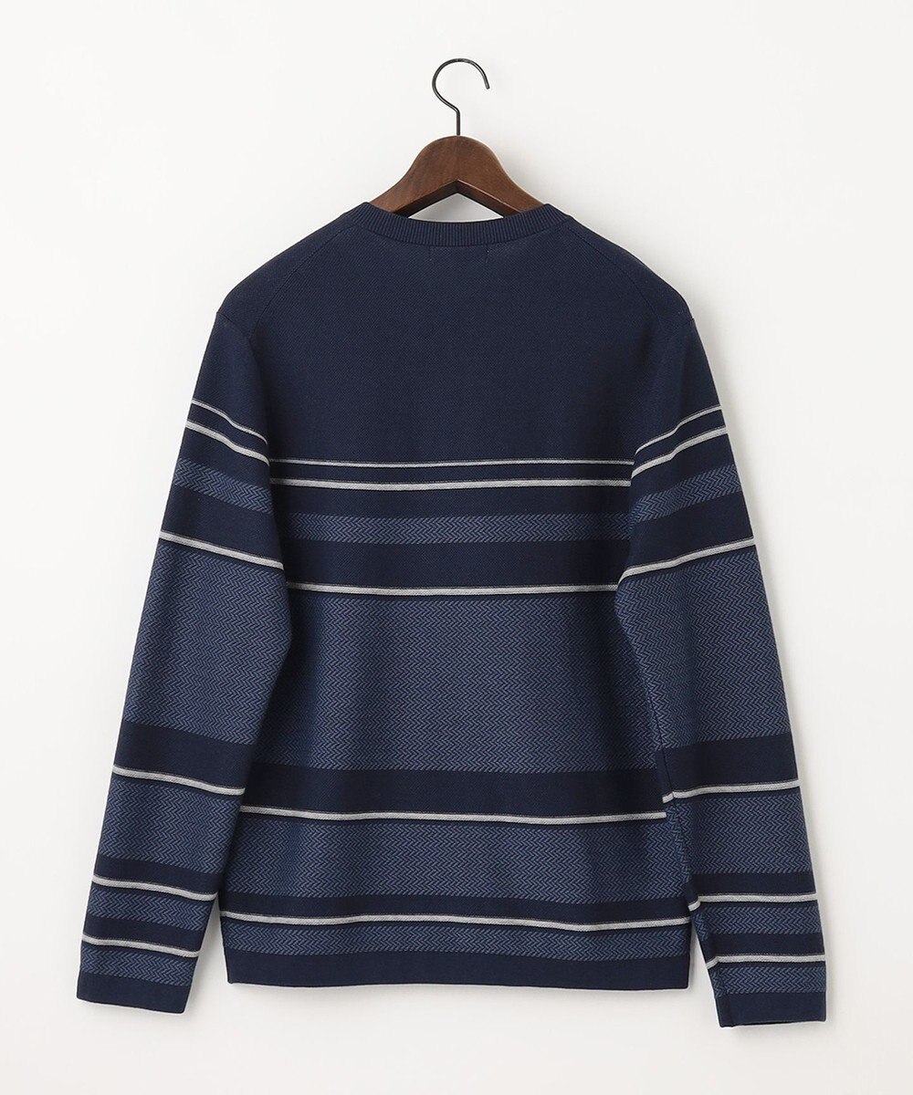 JOSEPH ABBOUD 【滑らかな肌触り】パネルボーダーVネックニット 