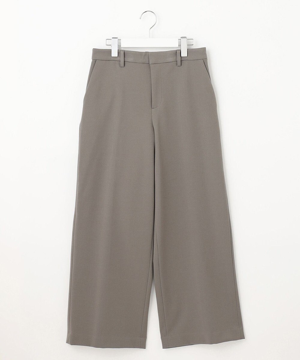 自由区 【裏起毛/撥水加工】TRギャバ ワイドクロップドパンツ 