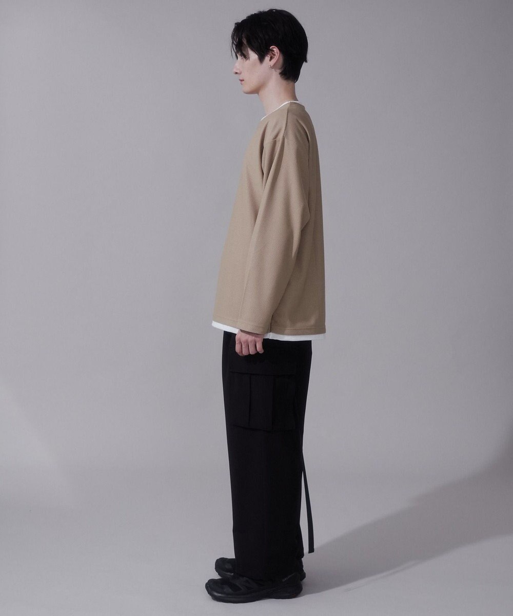 WEGO フェイクレイヤードキーネックT（LS） 