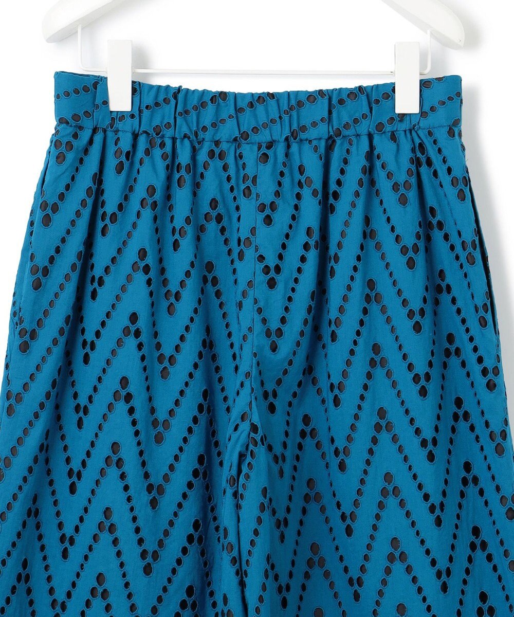 ICB 【洗える】 ヘリンボーンエンブロイダリー ワイドストレートパンツ 