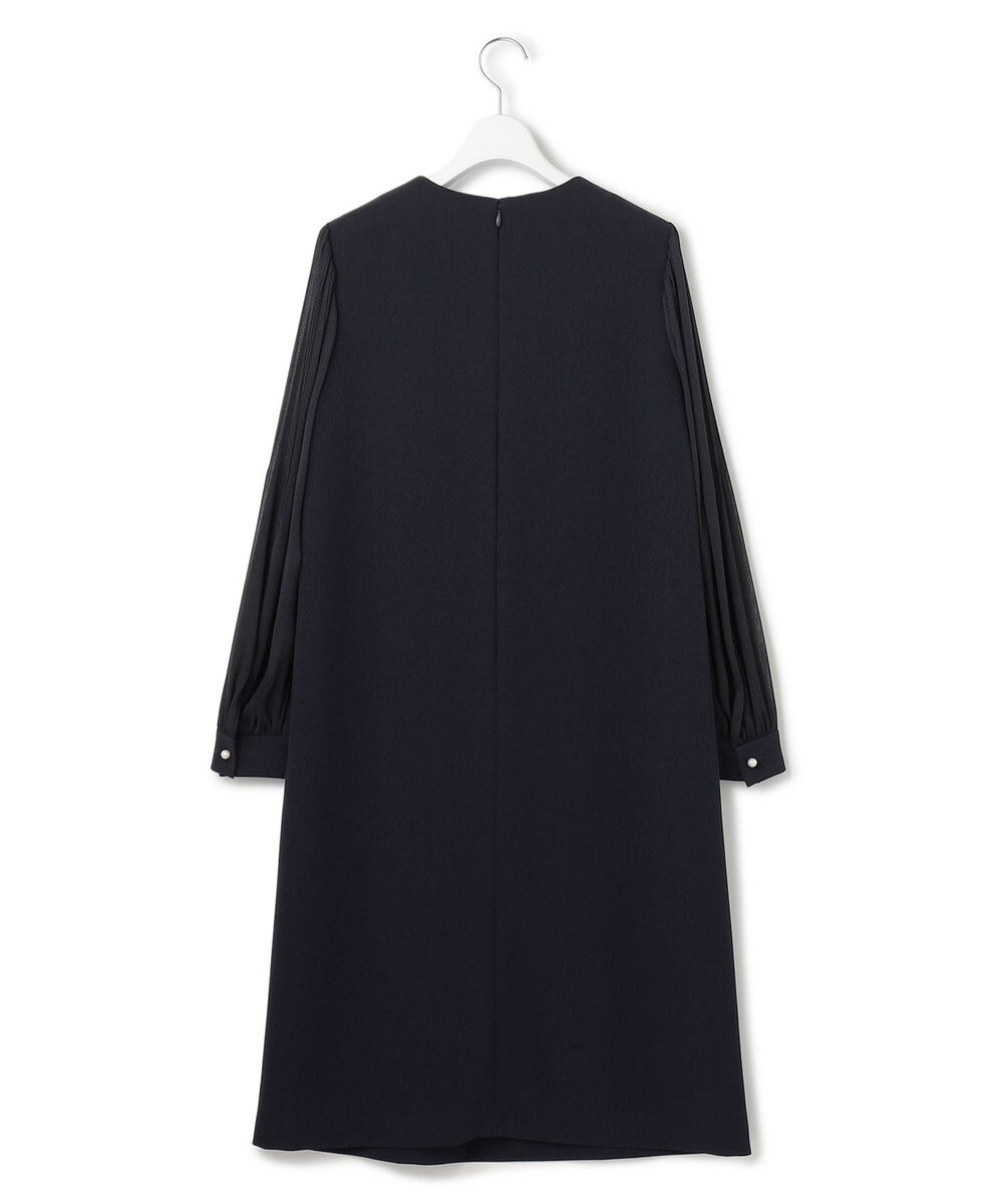 23区 S 【セットアップ対応/洗える】トリアセダブルジョーゼット シフォンスリーブ ワンピース 