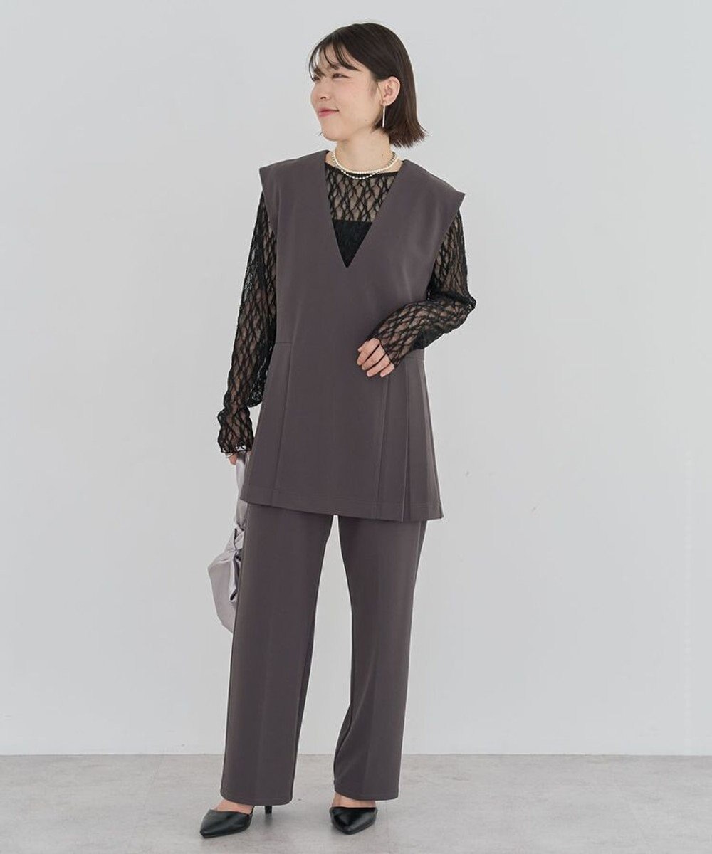 Green Parks パネルラインレースカットプルオーバー 