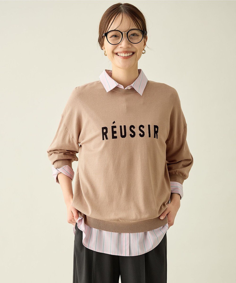 ANY インターシャロゴニットプルオーバー 