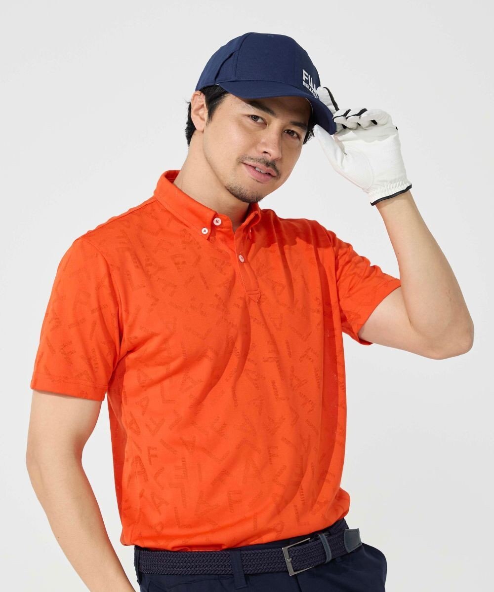 FILA GOLF／marie claire 【FILA GOLF】メッシュ加工ロゴ半袖ポロシャツ 