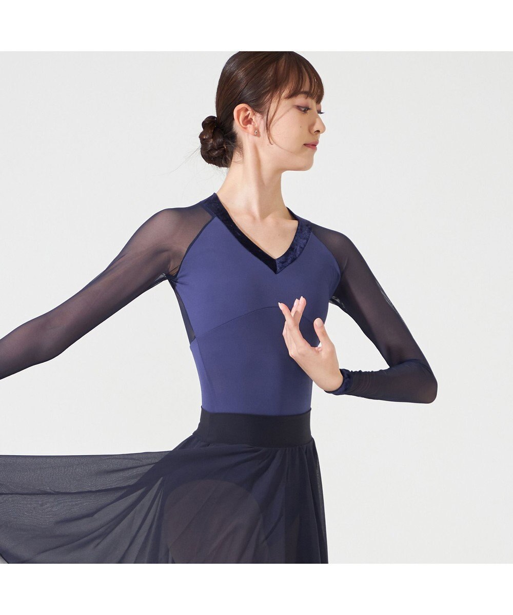 Chacott ◎【Nela ライン】ロングスリーブレオタード 