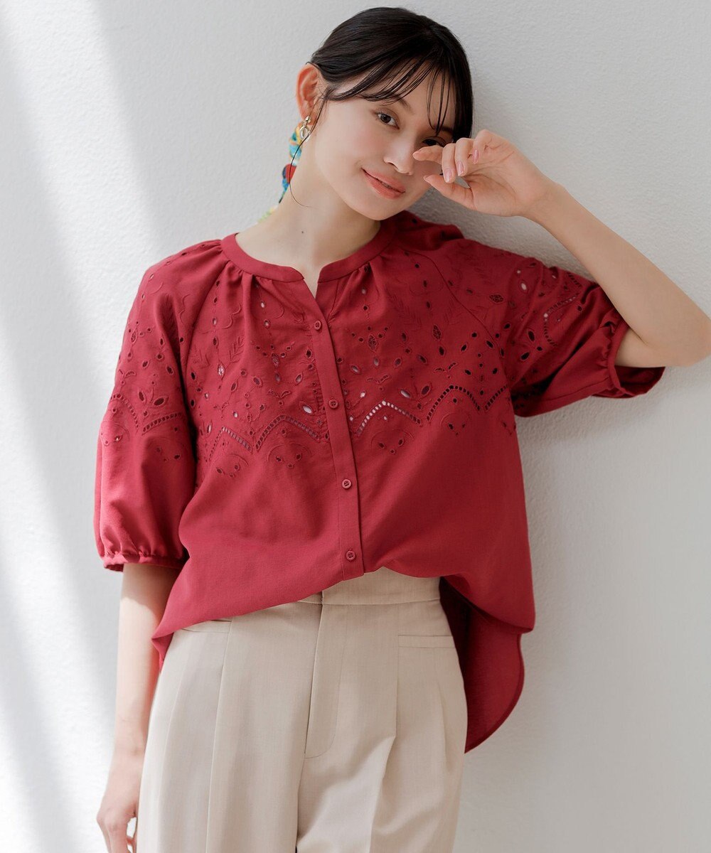 ANY SIS 【洗える】カットワークエンブロイダリー ブラウス 