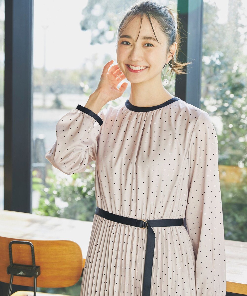 ANY SIS L 【2WAY】バイカラープリーツ ワンピース 