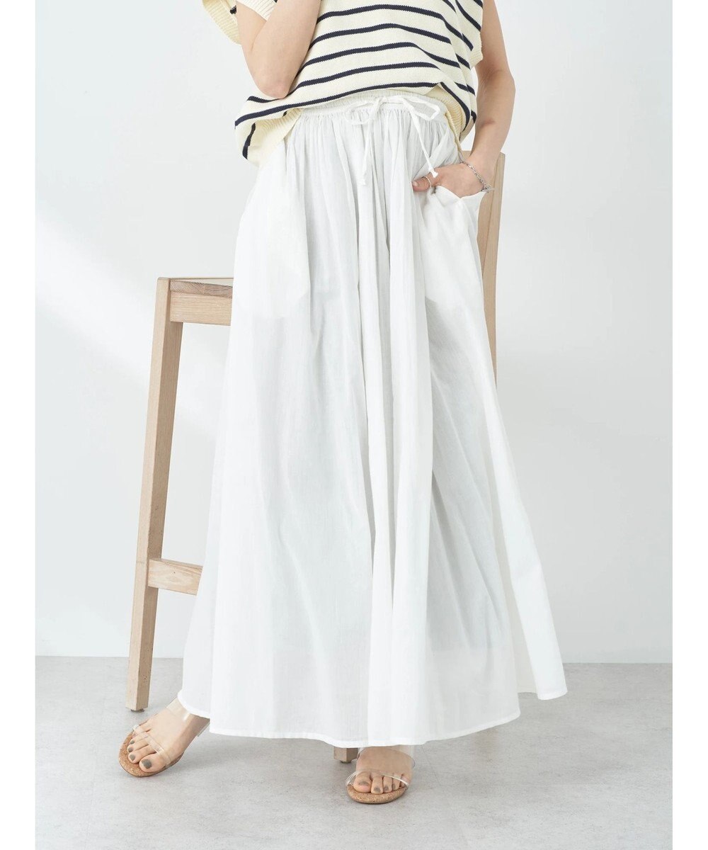 earth music&ecology コットンボイルボリュームスカート 