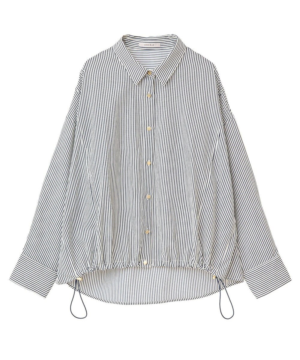 Green Parks 金ボタン裾ドロストシャツ 