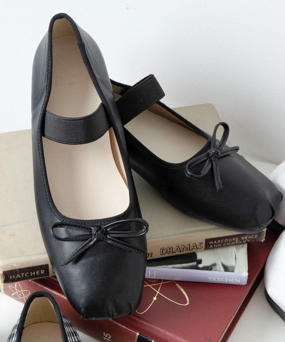 WEGO ベルト付きスクエアバレエシューズ 