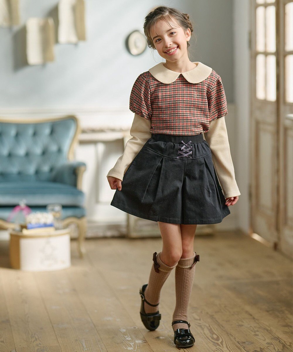 組曲 KIDS 【110-140㎝】チェックジャガード トレーナー 