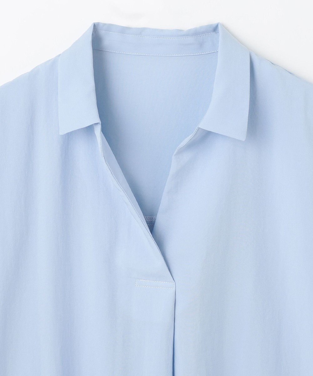 ANY L 【新色追加】スキッパーネック袖タックブラウス 