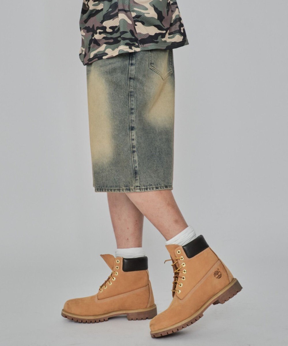 WEGO 【紐で調節可能】スーパーバギーデニムショーツ 