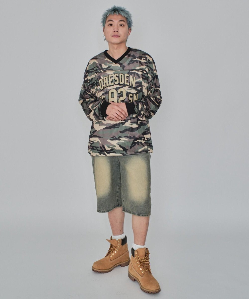 WEGO 【紐で調節可能】スーパーバギーデニムショーツ 