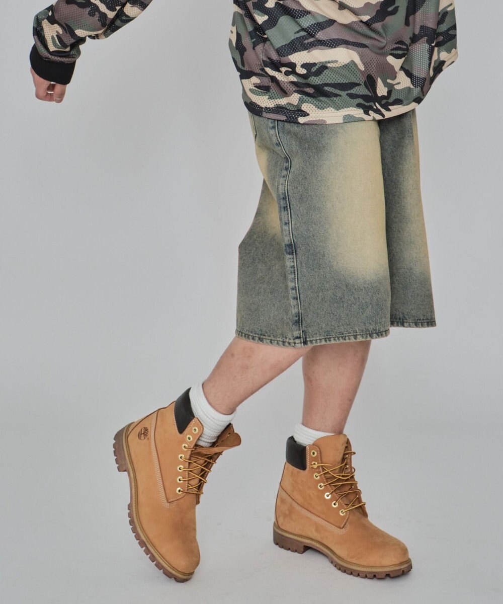 WEGO 【紐で調節可能】スーパーバギーデニムショーツ 