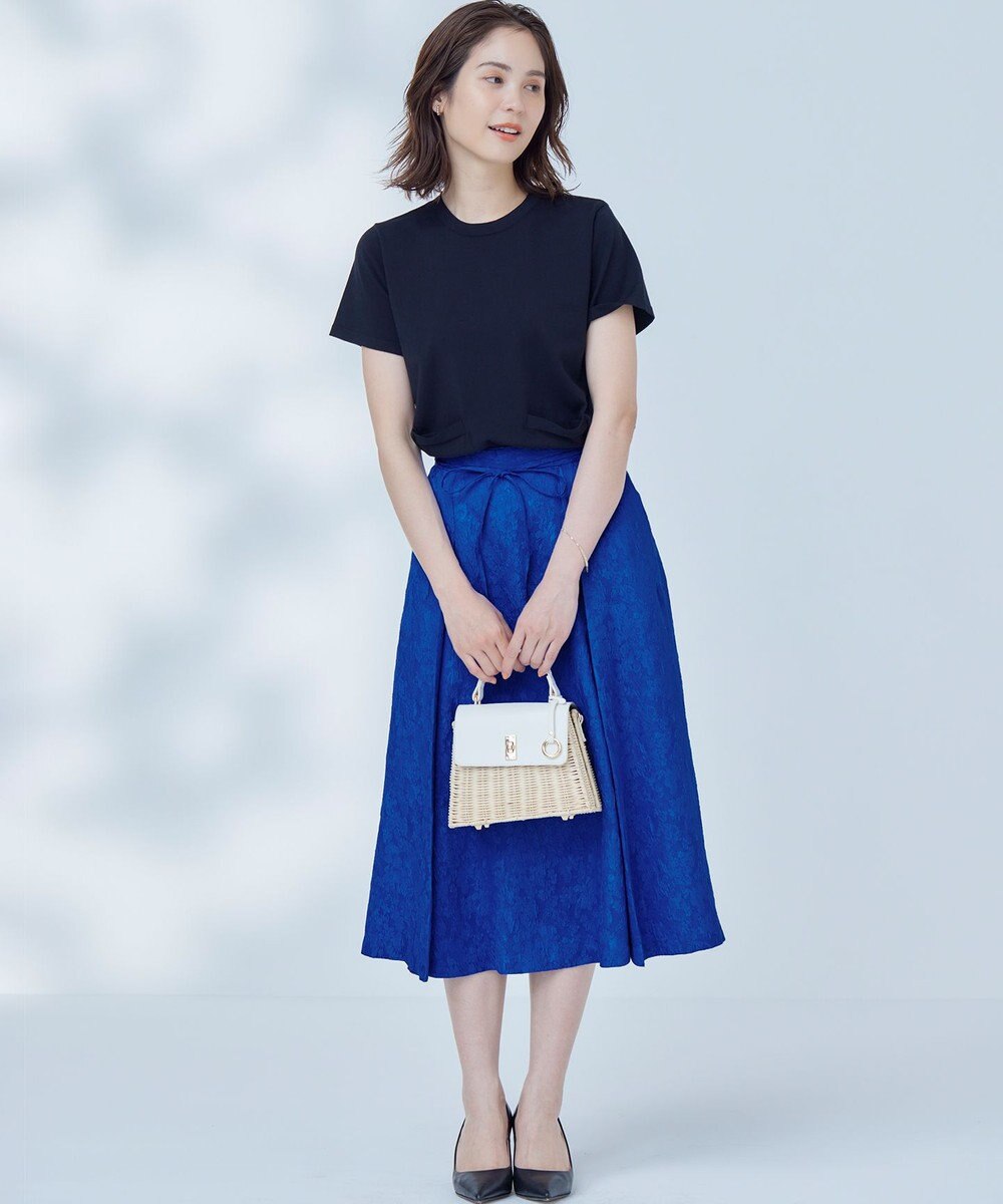 組曲 S 【洗える・6色展開】ポケット付き 半袖ニット 