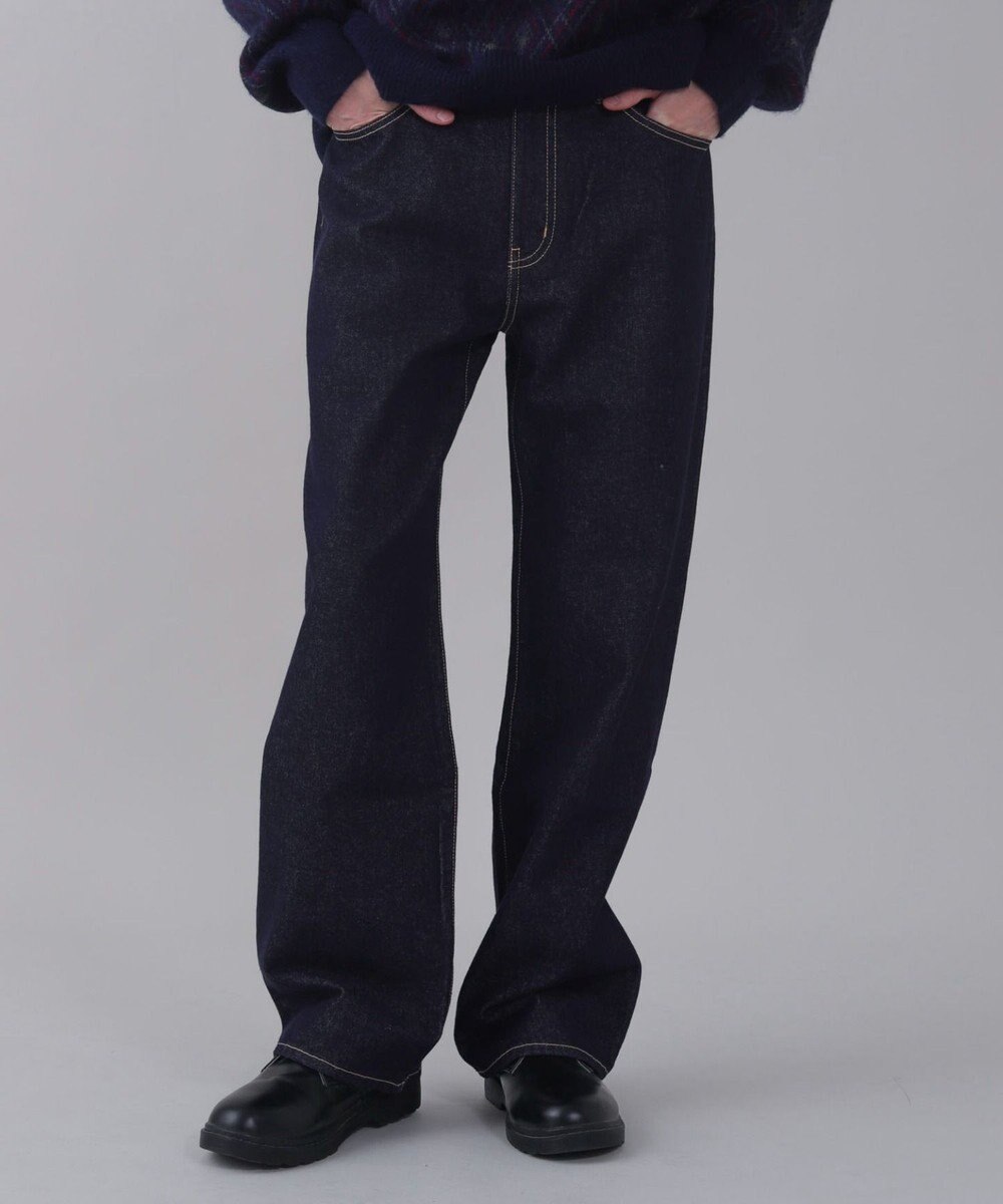WEGO 【ユニセックス着用ITEM/ウエスト調整可】ストレートデニムパンツ 