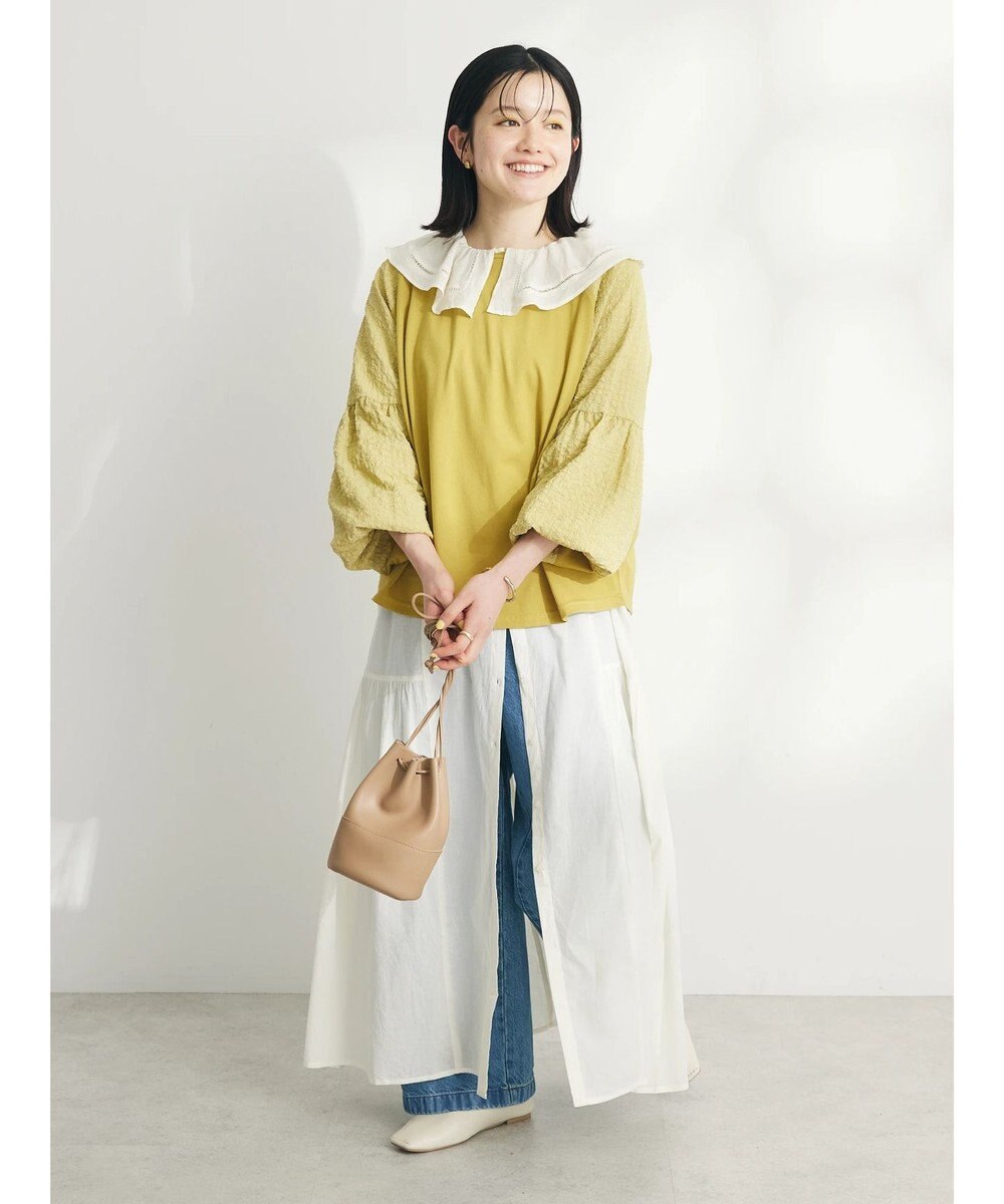 CRAFT STANDARD BOUTIQUE インド綿フリル衿ワンピース 