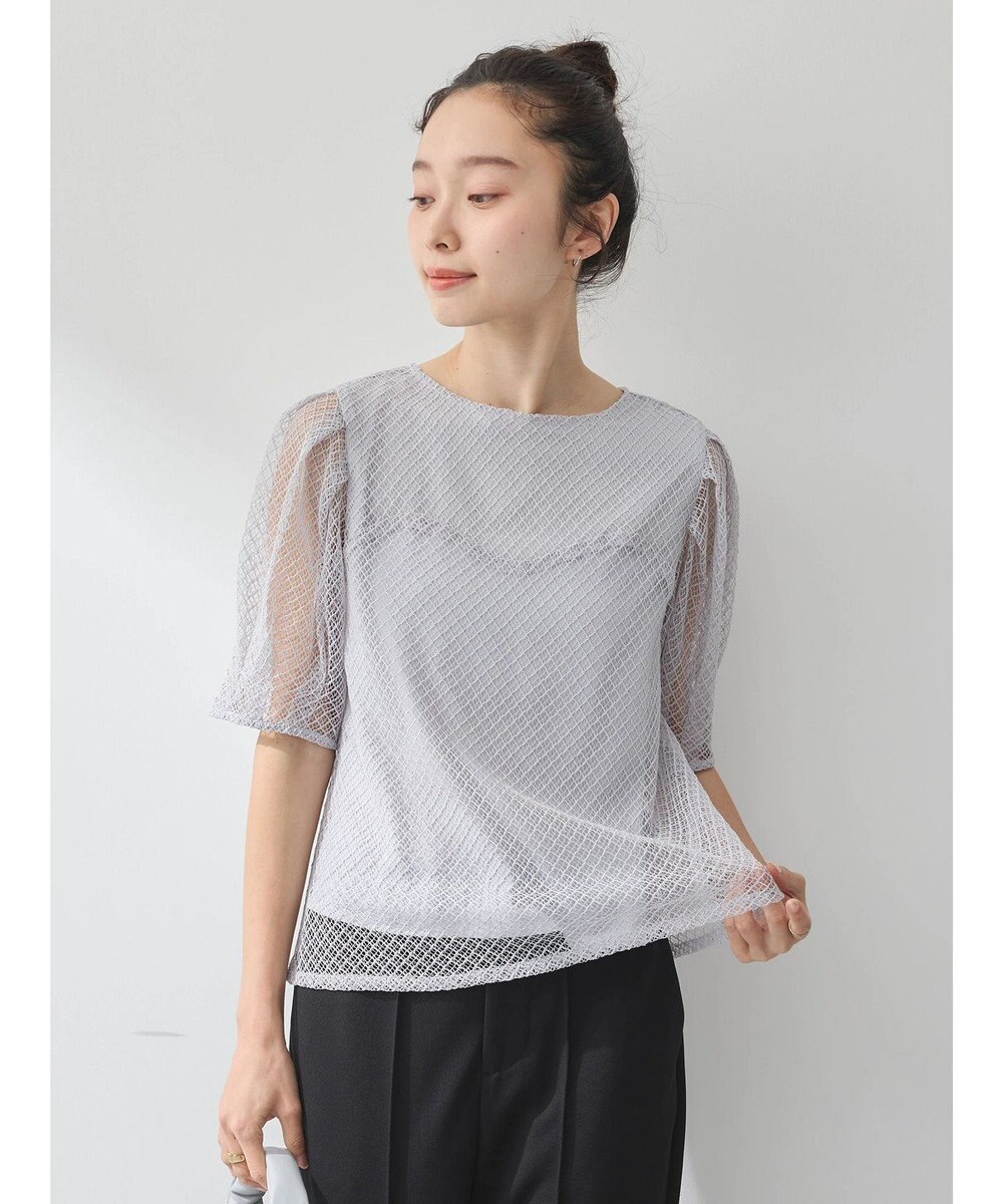 earth music&ecology 袖シアーレースプルオーバー 