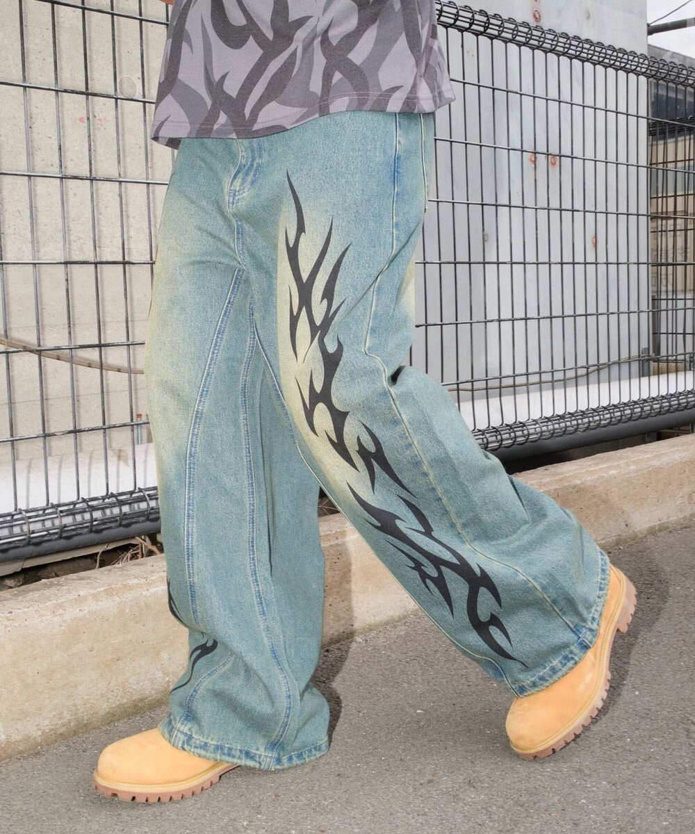 WEGO トライバルデニムパンツ 