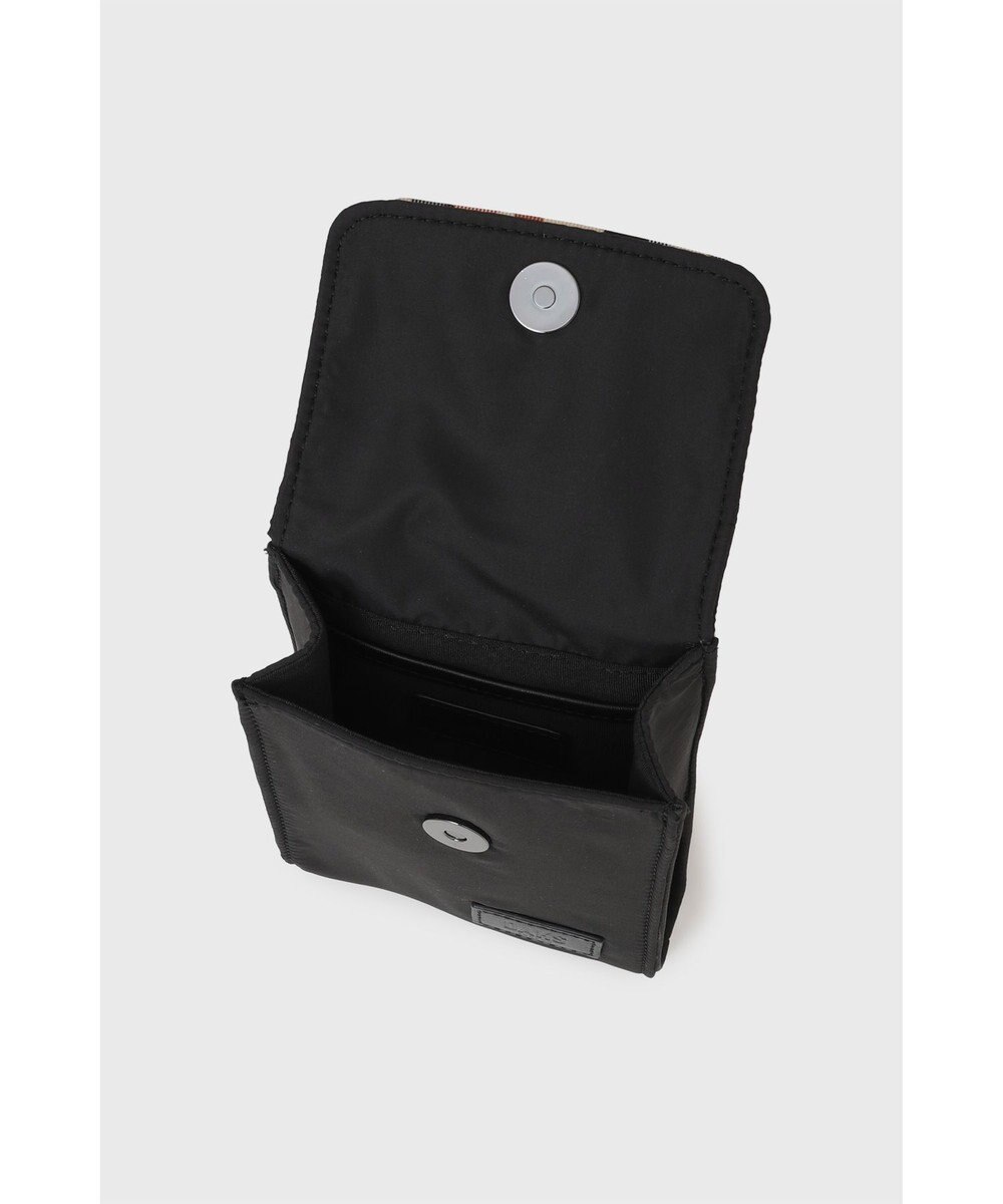 DAKS 軽量ナイロン×牛革 ハウスチェックディテール ネックポーチ 