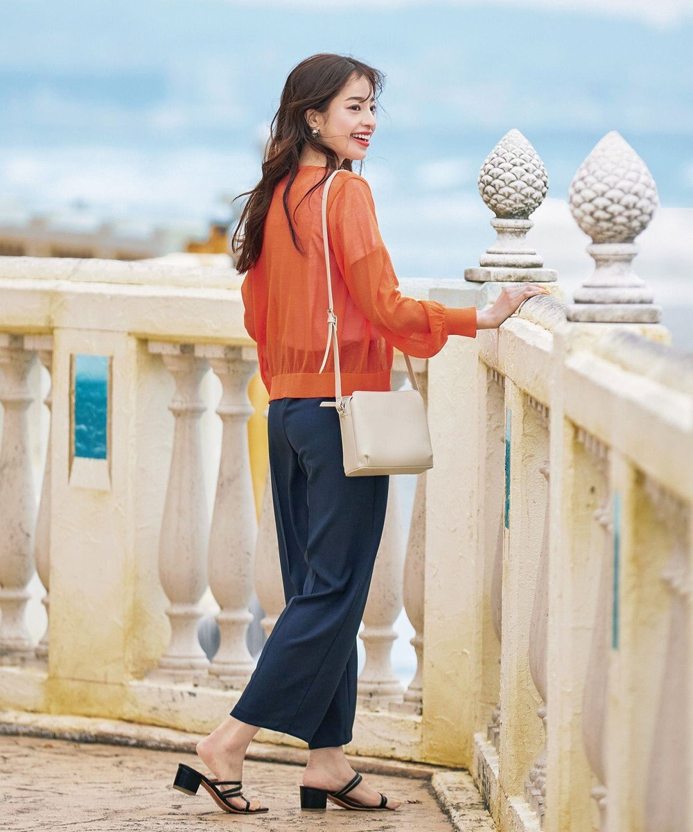 Tiaclasse 【洗える】シアーパフスリーブカーディガン 