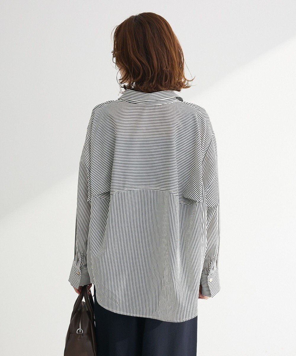 Green Parks 金ボタン裾ドロストシャツ 