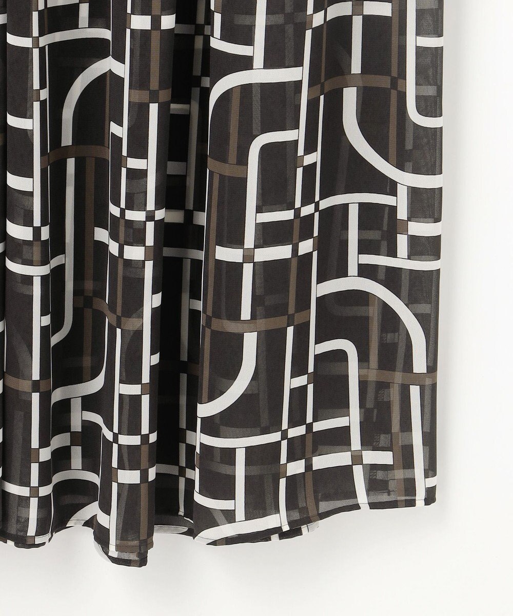 自由区 S ジオメトリックレトロプリント ワンピース 