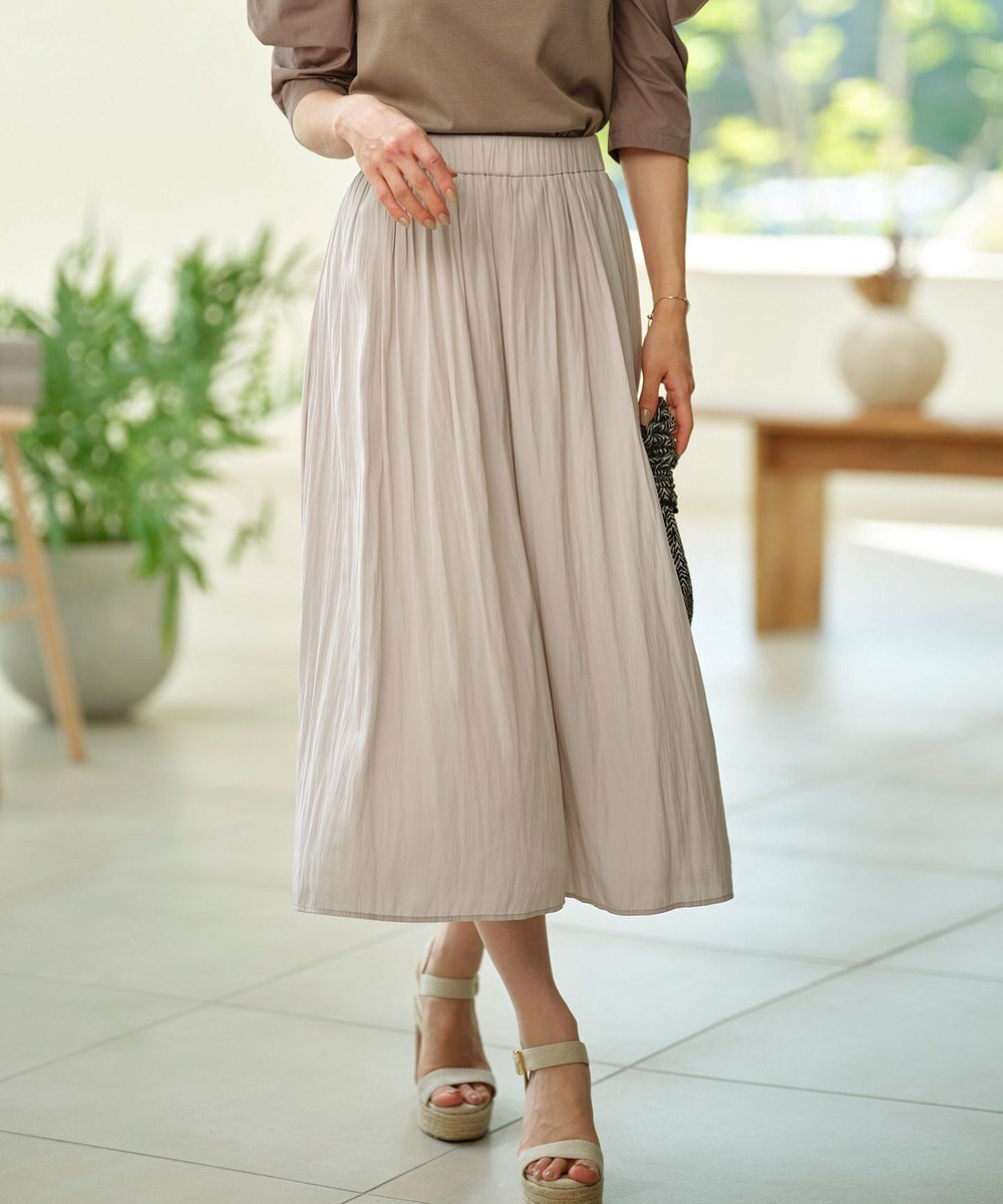 組曲 【秋のNEWカラー追加】ギャザーライトデシン パンツ 