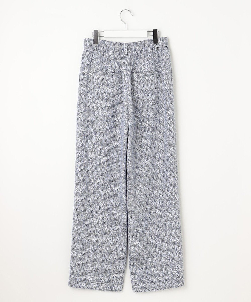 自由区 【セットアップ対応・洗える】ライトミックスツイードワイドストレート パンツ 