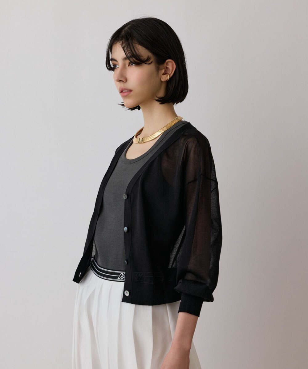 GRACE CONTINENTAL ブライトシアーニットカーディガン 