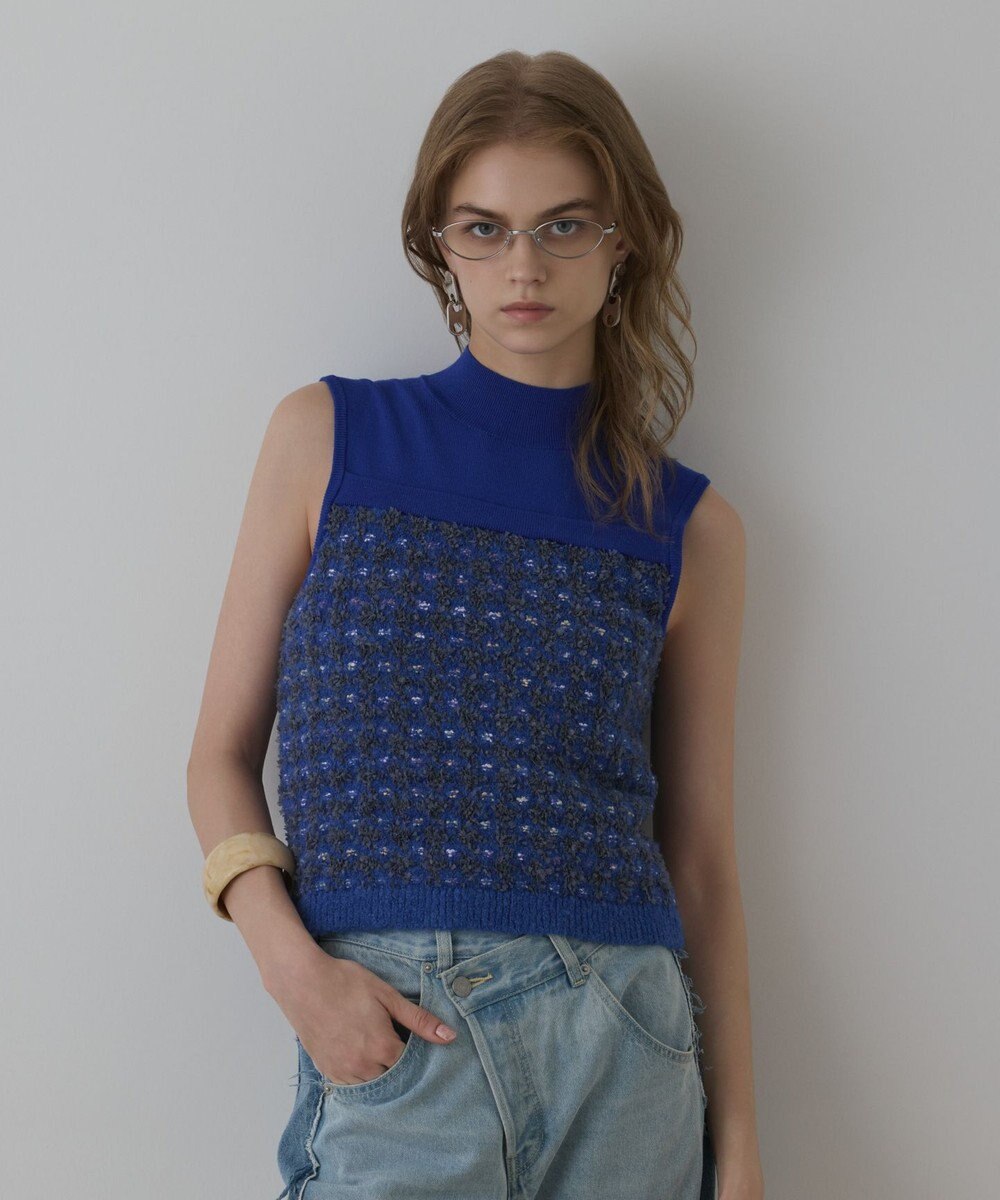 GRACE CONTINENTAL ツイードベアニットトップ 