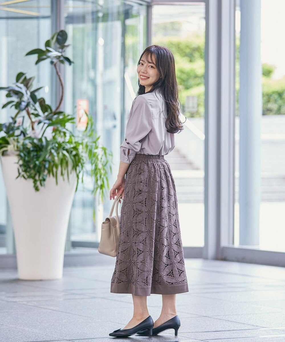 Tiaclasse L 【洗える】花柄レースマーメイドスカート 