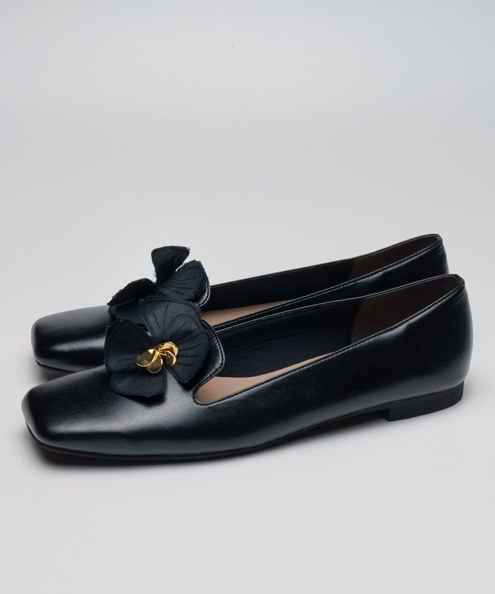 muuc 花刺繍モチーフのパンプス 