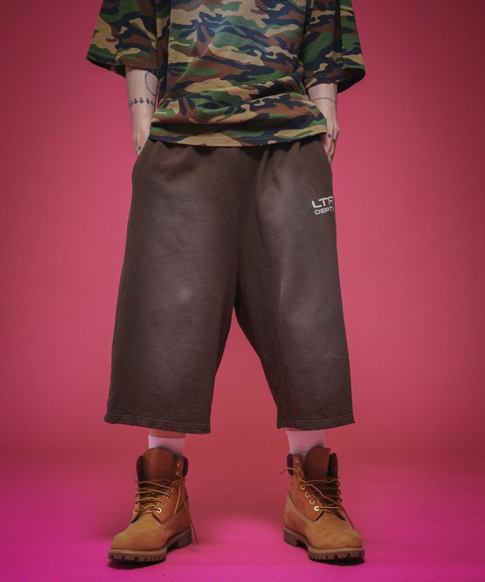 WEGO 【ユニセックス着用ITEM/ウエストゴム】ダメージアップリケショートパンツ 