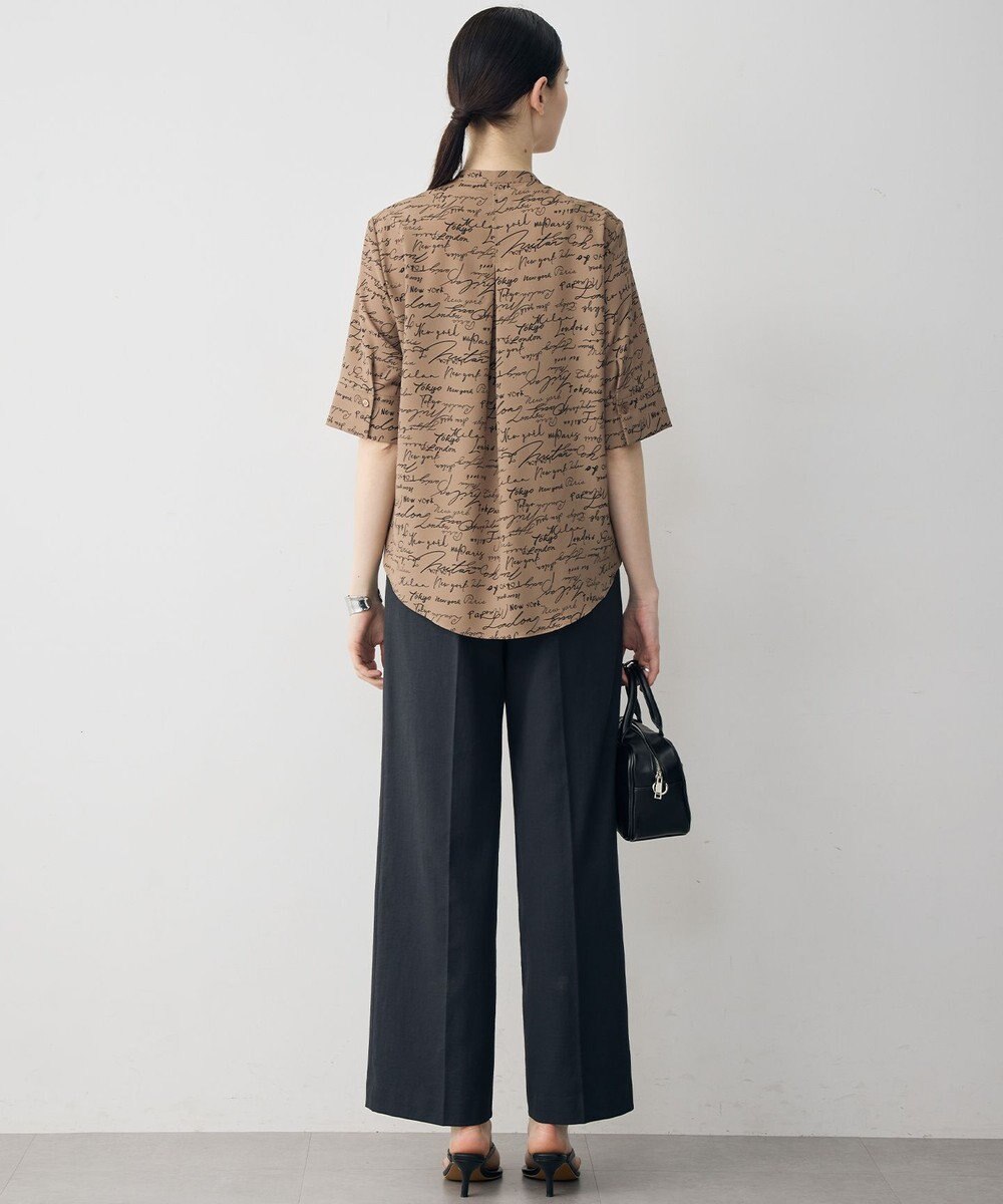 ICB 【30th ANNIVERSARY】5cityプリント バンドカラーブラウス 