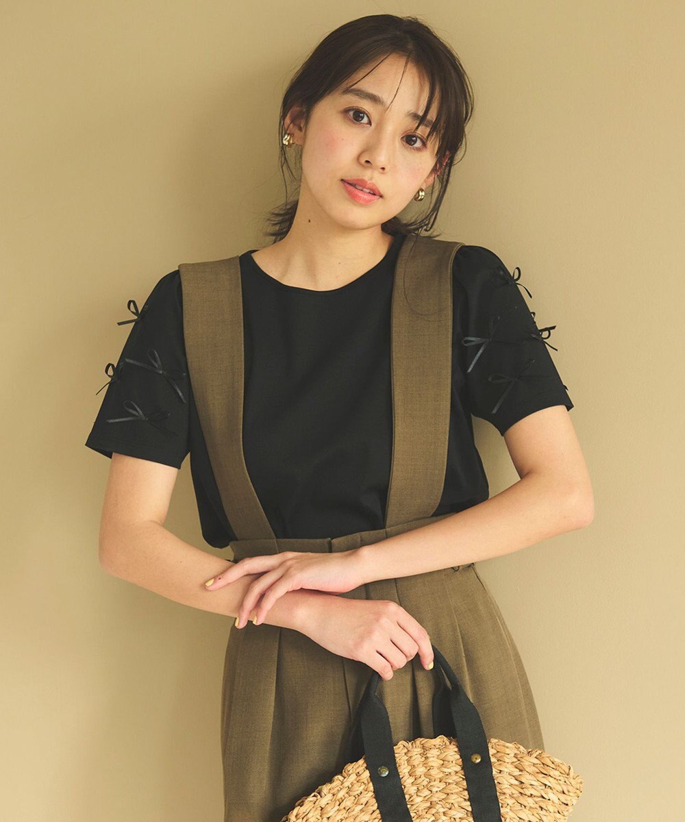 Feroux 【UVケア】ランダムリボンスリーブ Tシャツ 