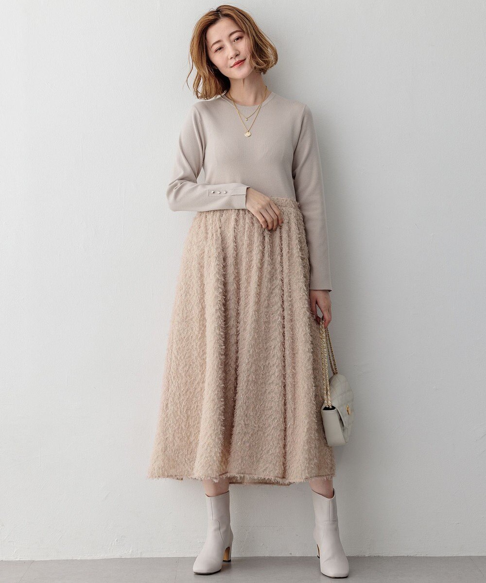 23区 【滝沢眞規子さん着用/一部店舗限定/洗える】ニットコンビジャカード ワンピース 