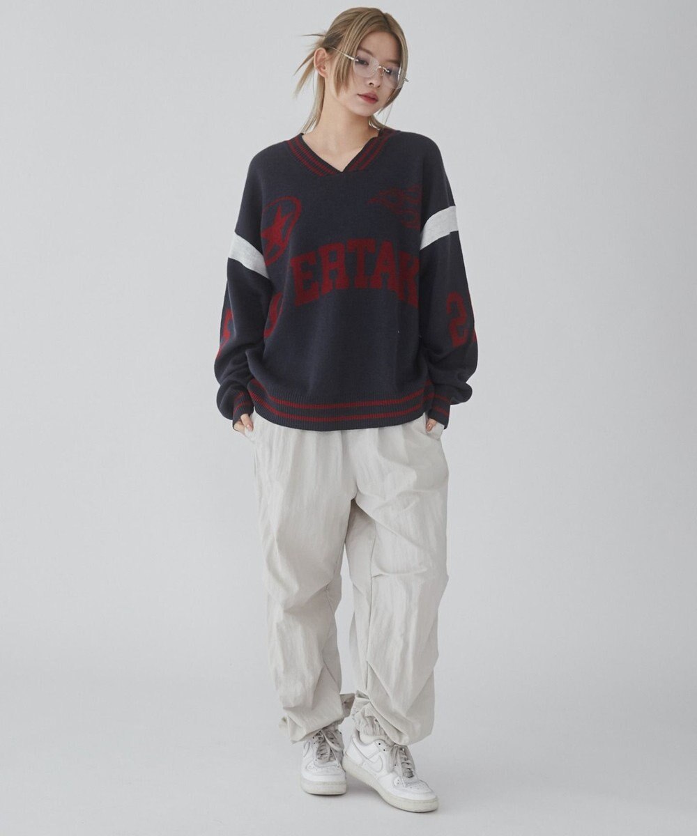 WEGO 【ユニセックス着用ITEM】ラインリブゲームロゴプルオーバー 