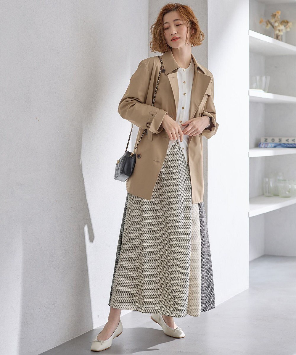 23区 コットンポリエステルギャバジン ショート トレンチコート 