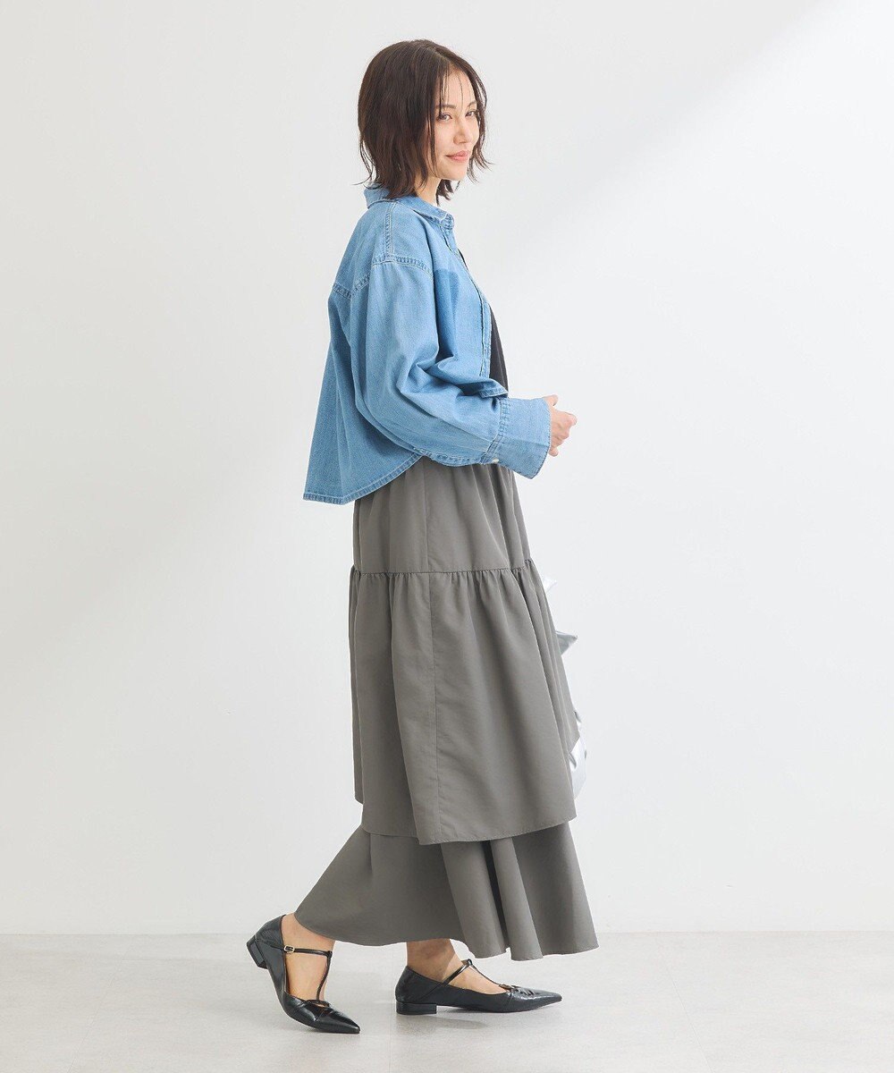 Green Parks ウエストラインフリルティアードスカート 