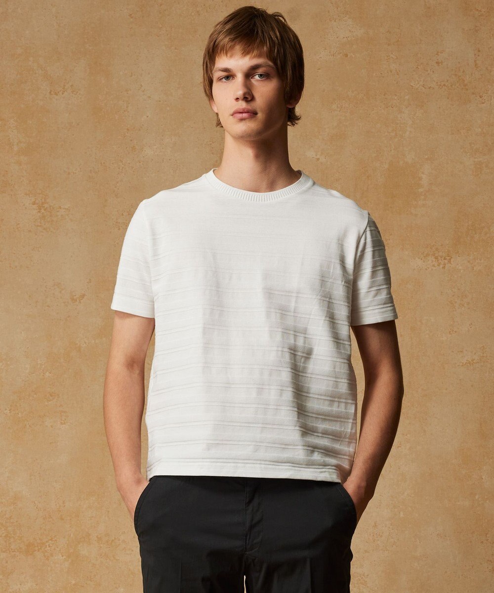 JOSEPH ABBOUD 【オーガニックコットン使用・日本素材】リンクスボーダー Tシャツ 