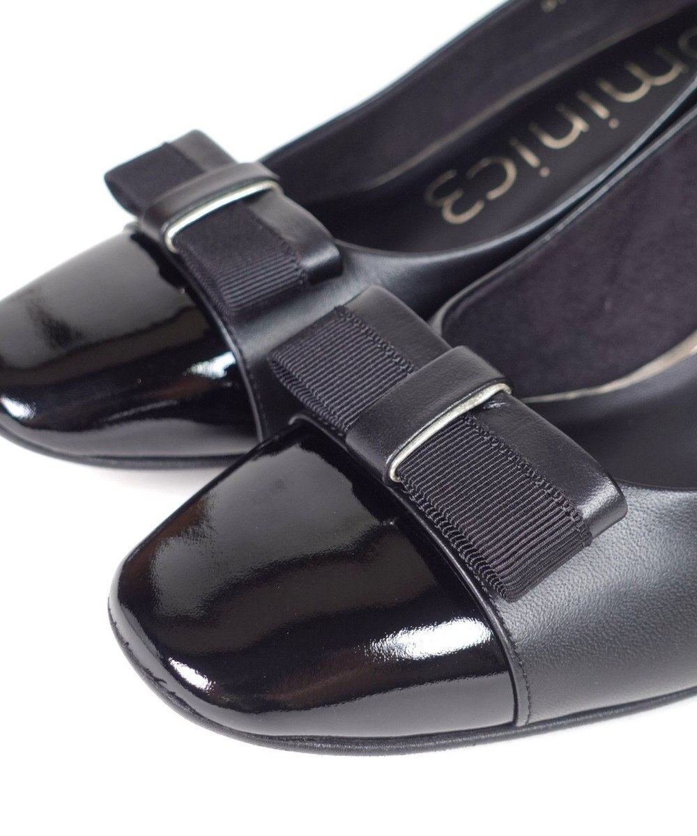 Dominic3 グログランリボン スクエアトゥパンプス 