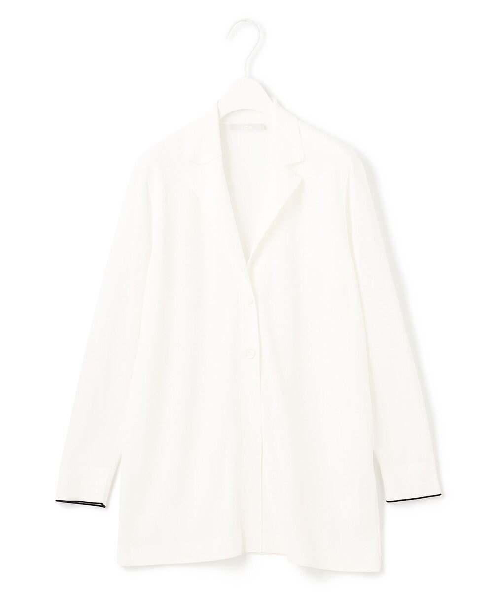 ICB 【洗える】ドライコットンアセテート ニットジャケット 