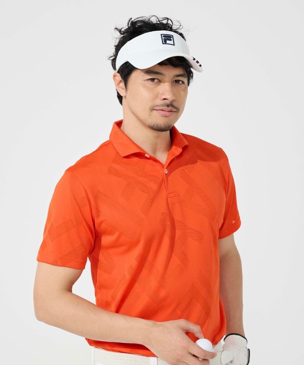 FILA GOLF／marie claire 【FILA GOLF】メッシュ加工ビックロゴ半袖ポロシャツ 