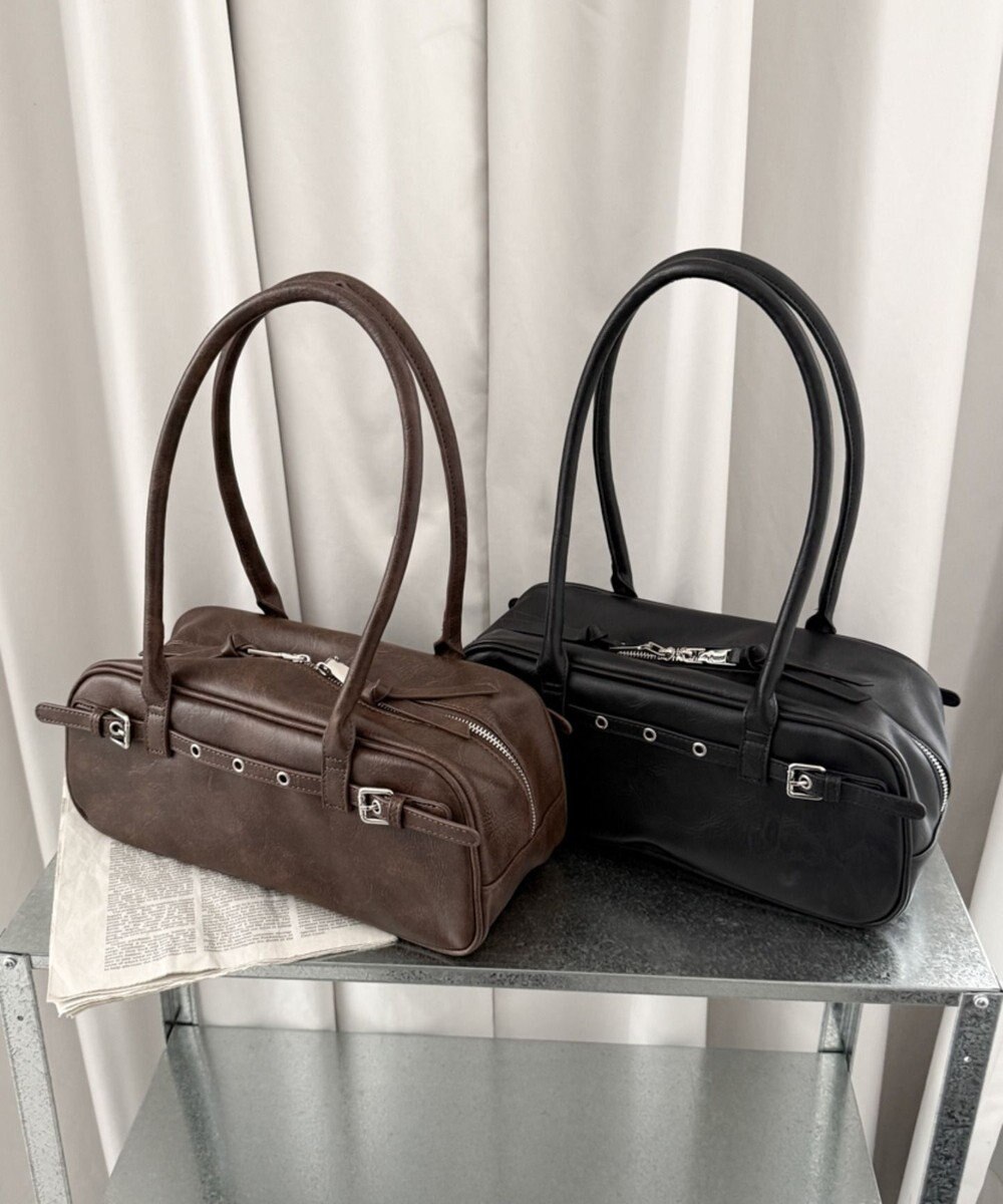 WEGO ベルトデザインボストンバッグ 